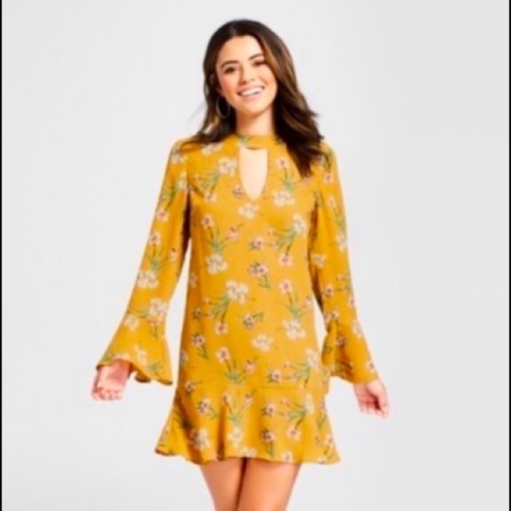 COPY - NWT-XHILARATION-LONG SLEEVE YELLOW DRESS